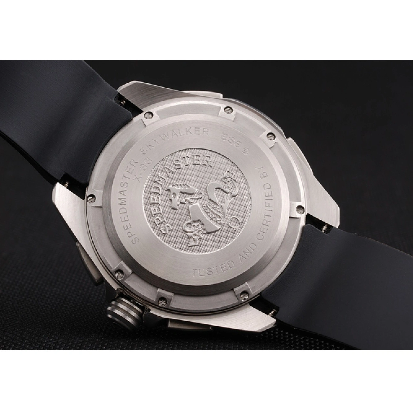 1025 Omega Speedmaster Skywalker X-33 Black Dial Blue On Black Bezel Stainless Steel Black Rubber Strap